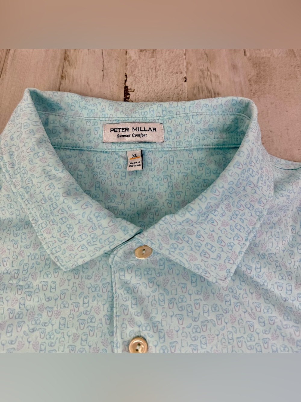 Peter Millar Polo Men’s XL Blue Graphic Summer Comfort Four Way Stretch - Picture 4 of 10